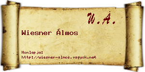 Wiesner Álmos névjegykártya